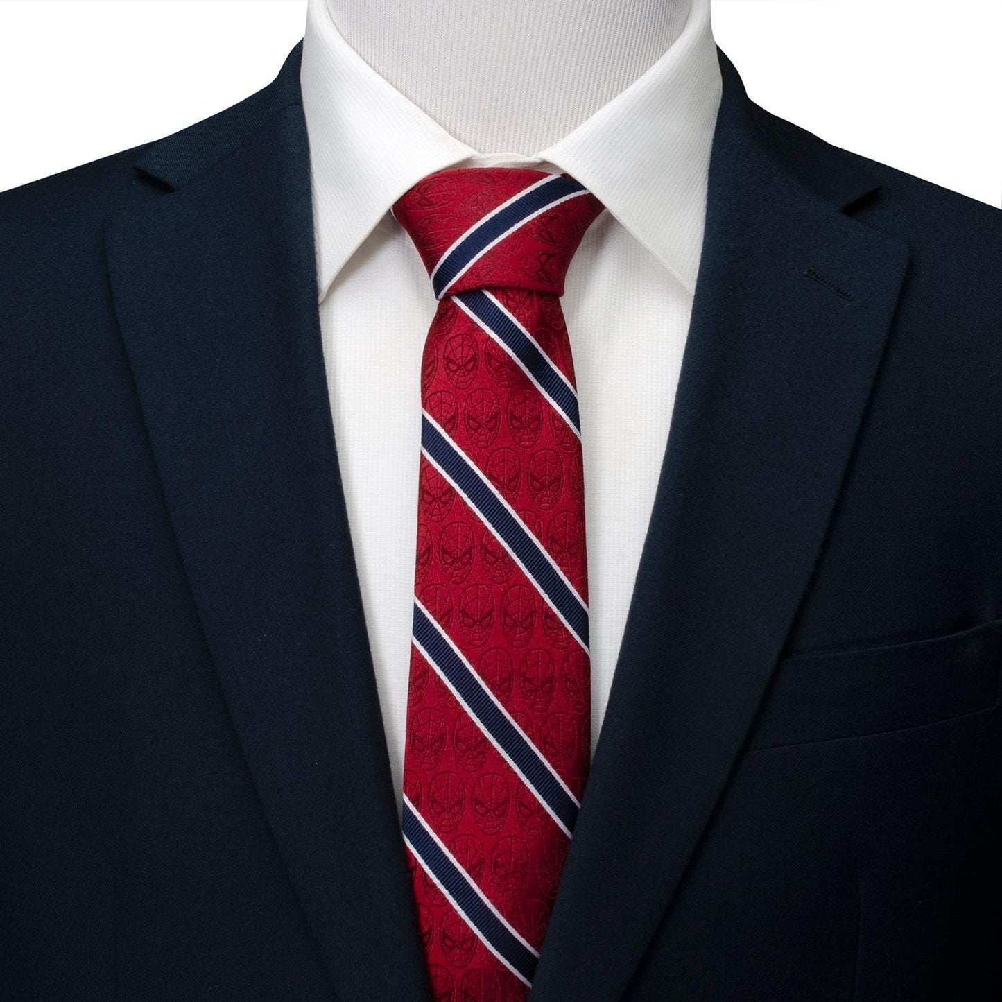 Marvel Spider-Man Red and Navy Stripe Men's Tie - Cufflinks.com - Flyclothing LLC