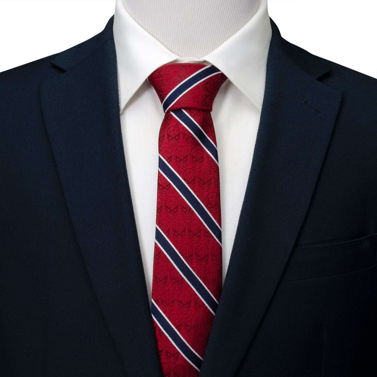 Marvel Spider-Man Red and Navy Stripe Men's Tie - Cufflinks.com - Flyclothing LLC
