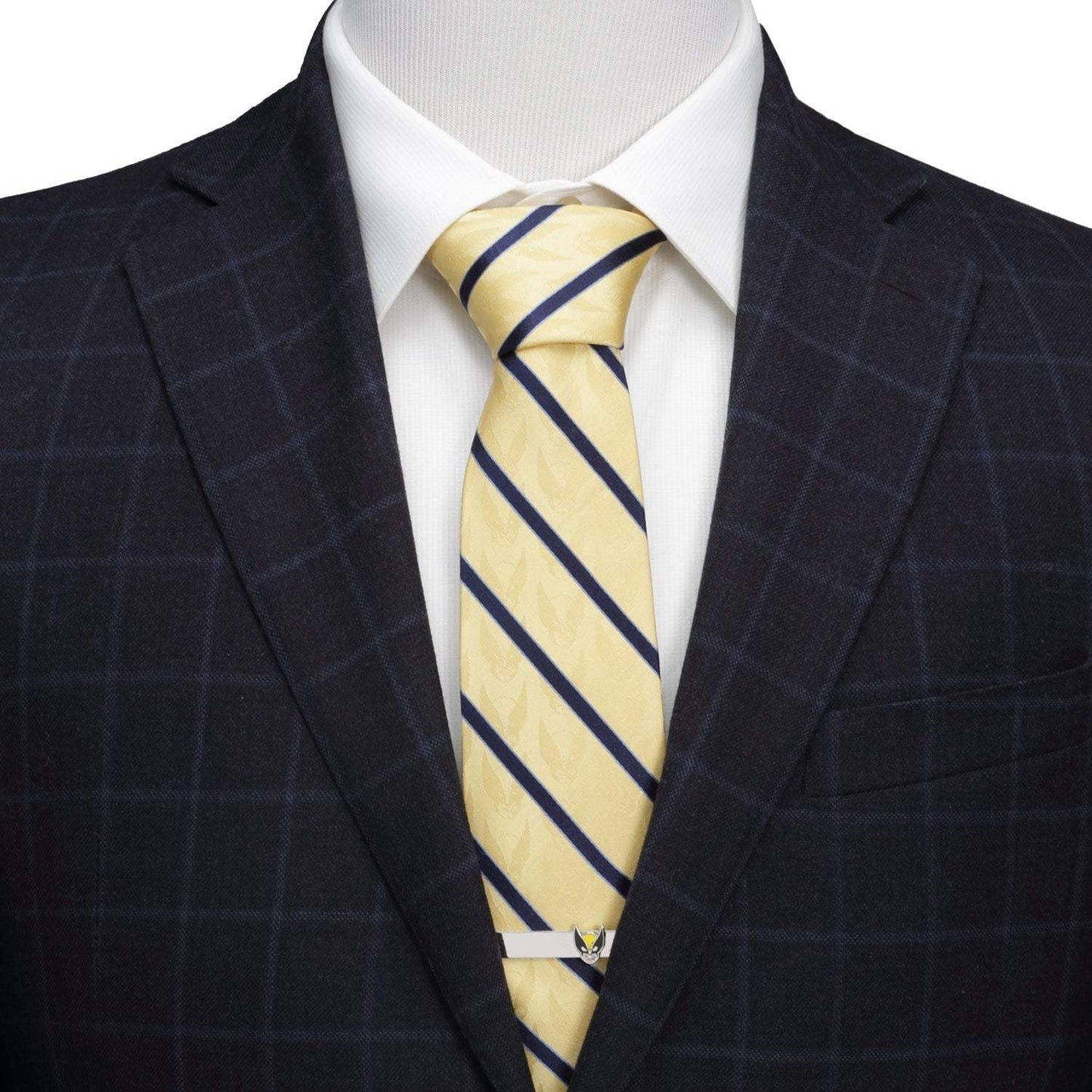 Marvel X-Men Wolverine Yellow and Navy Stripe Silk Men's Tie - Cufflinks.com - Flyclothing LLC