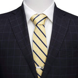 Marvel X-Men Wolverine Yellow and Navy Stripe Silk Men's Tie - Cufflinks.com - Flyclothing LLC