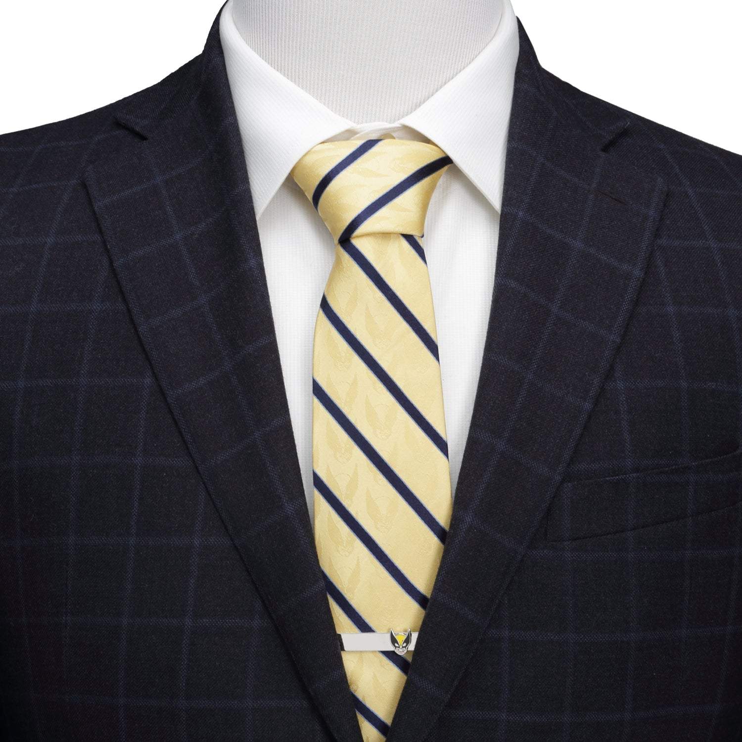 Marvel X-Men Wolverine Yellow and Navy Stripe Silk Men's Tie - Cufflinks.com - Flyclothing LLC
