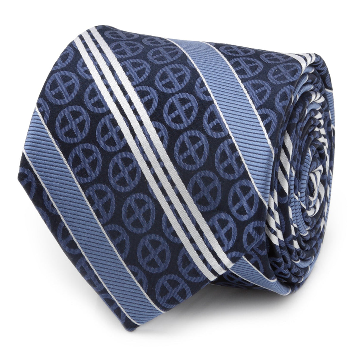 Marvel X-Men Symbol Navy Stripe Men's Tie - Cufflinks.com - Flyclothing LLC
