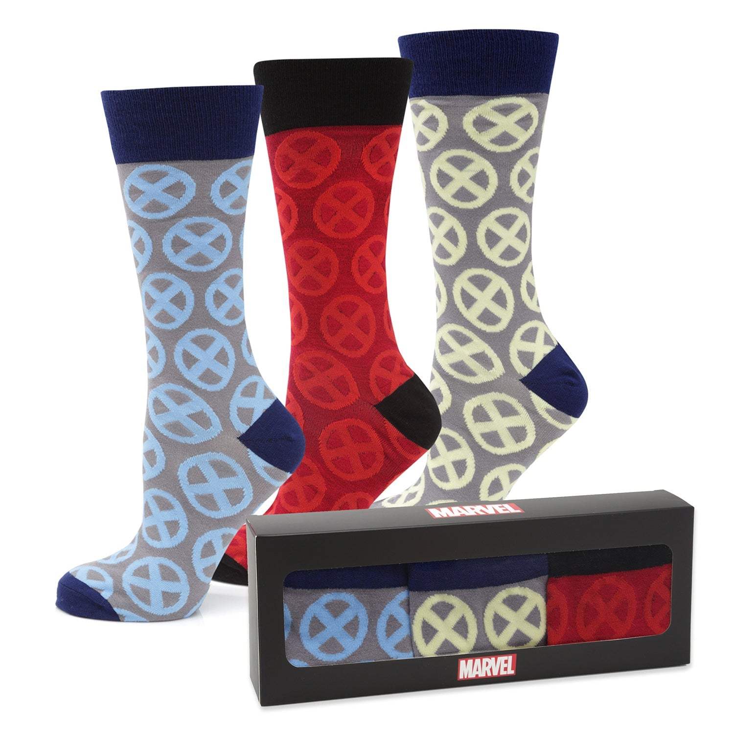 Marvel X-Men Socks 3 Pack with Lapel Pin Gift Set - Cufflinks.com - Flyclothing LLC