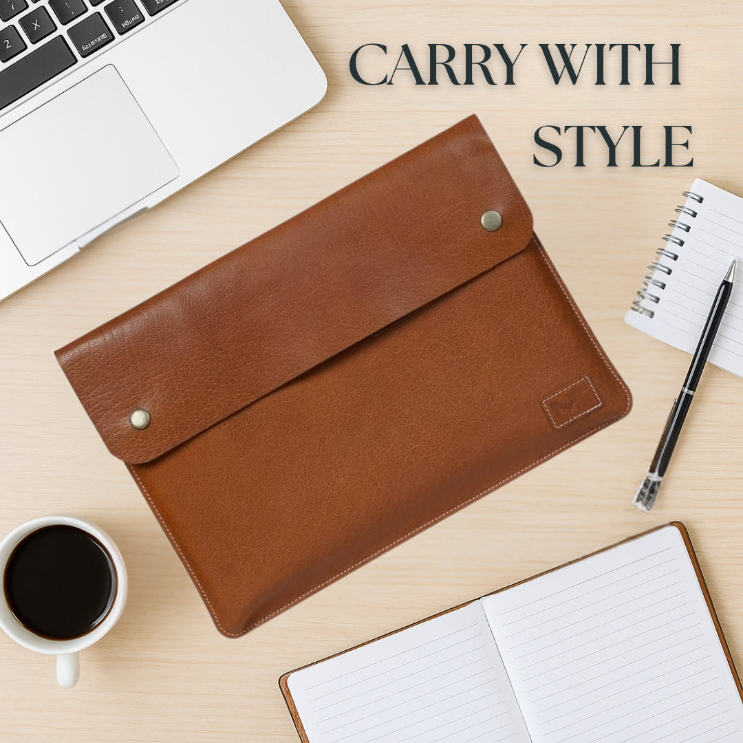MacBook Leather Laptop Sleeve - Classy Leather Bags - Flyclothing LLC
