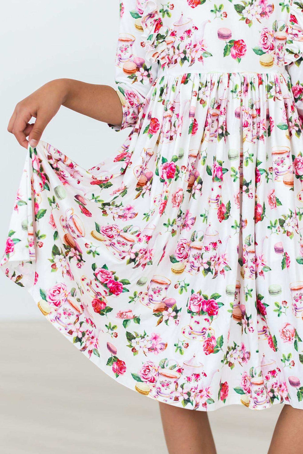 Macarons & Tea Ruffle Twirl Dress - Mila & Rose ® - Flyclothing LLC