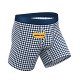 The Mad For Plaid | Navy Gingham Ball Hammock® Pouch Underwear With Fly - Shinesty - Flyclothing LLC