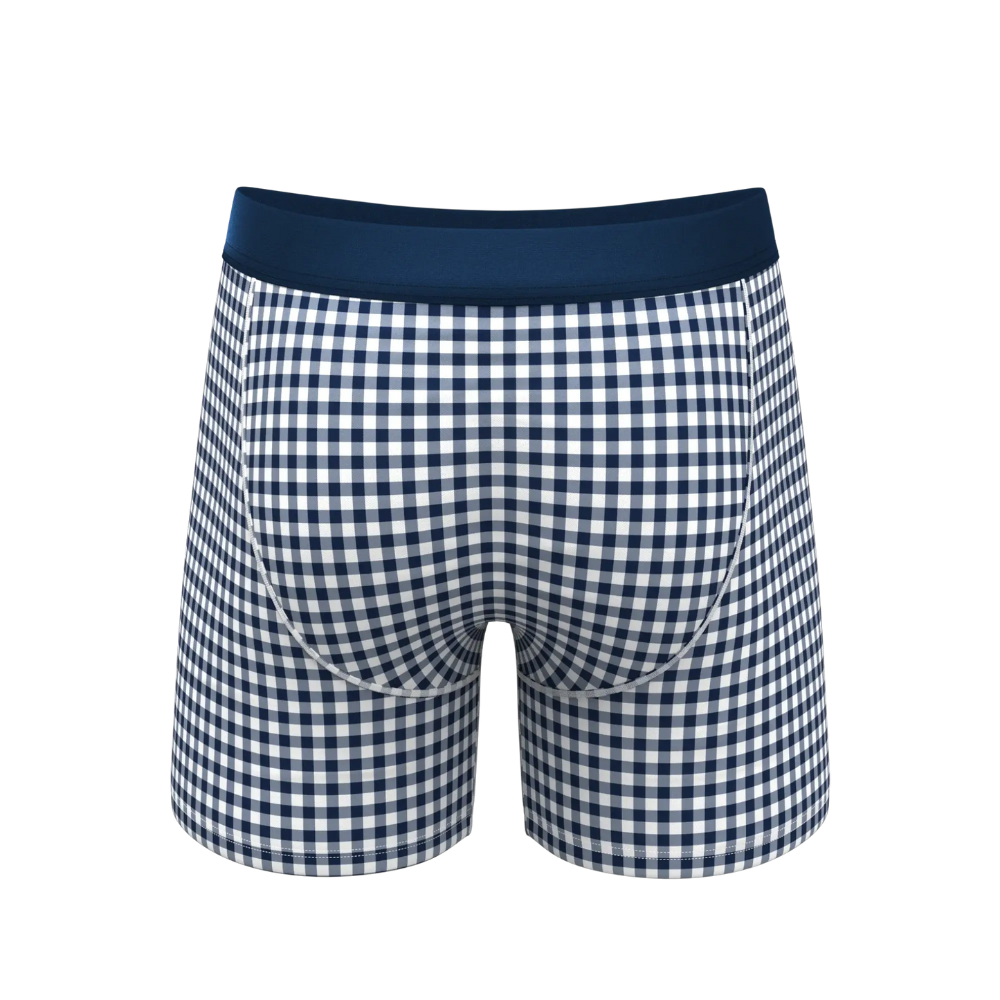 The Mad For Plaid | Navy Gingham Ball Hammock® Pouch Underwear With Fly - Shinesty - Flyclothing LLC