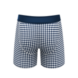 The Mad For Plaid | Navy Gingham Ball Hammock® Pouch Underwear With Fly - Shinesty - Flyclothing LLC