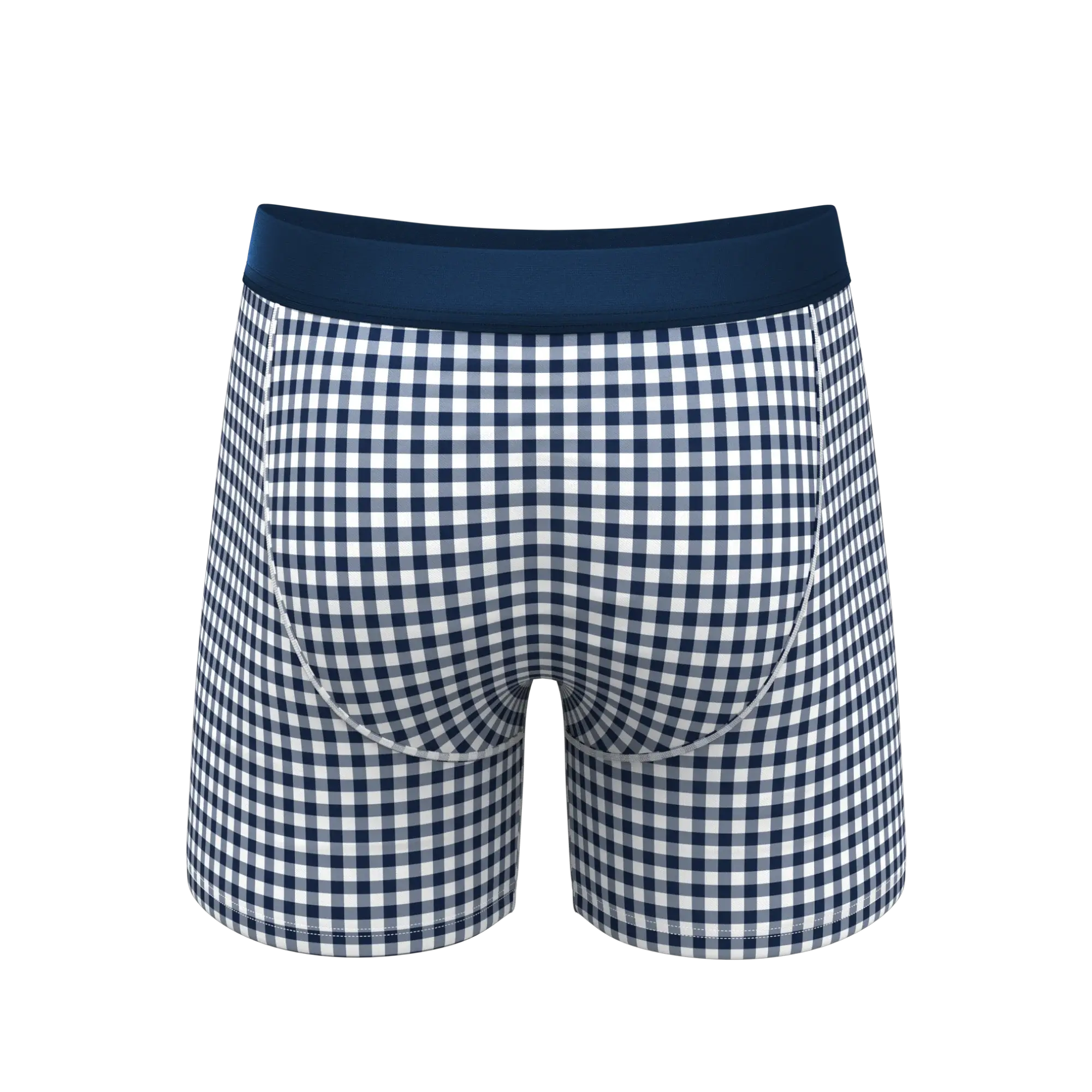 The Mad For Plaid | Navy Gingham Ball Hammock® Pouch Underwear With Fly - Shinesty - Flyclothing LLC