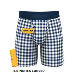 The Mad For Plaid | Navy Gingham Long Leg Ball Hammock® Pouch Underwear With Fly - Shinesty - Flyclothing LLC