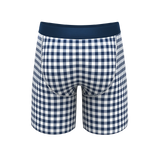 The Mad For Plaid | Navy Gingham Long Leg Ball Hammock® Pouch Underwear With Fly - Shinesty - Flyclothing LLC