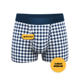 The Mad For Plaid | Navy Gingham Ball Hammock® Pouch Trunks Underwear - Shinesty - Flyclothing LLC