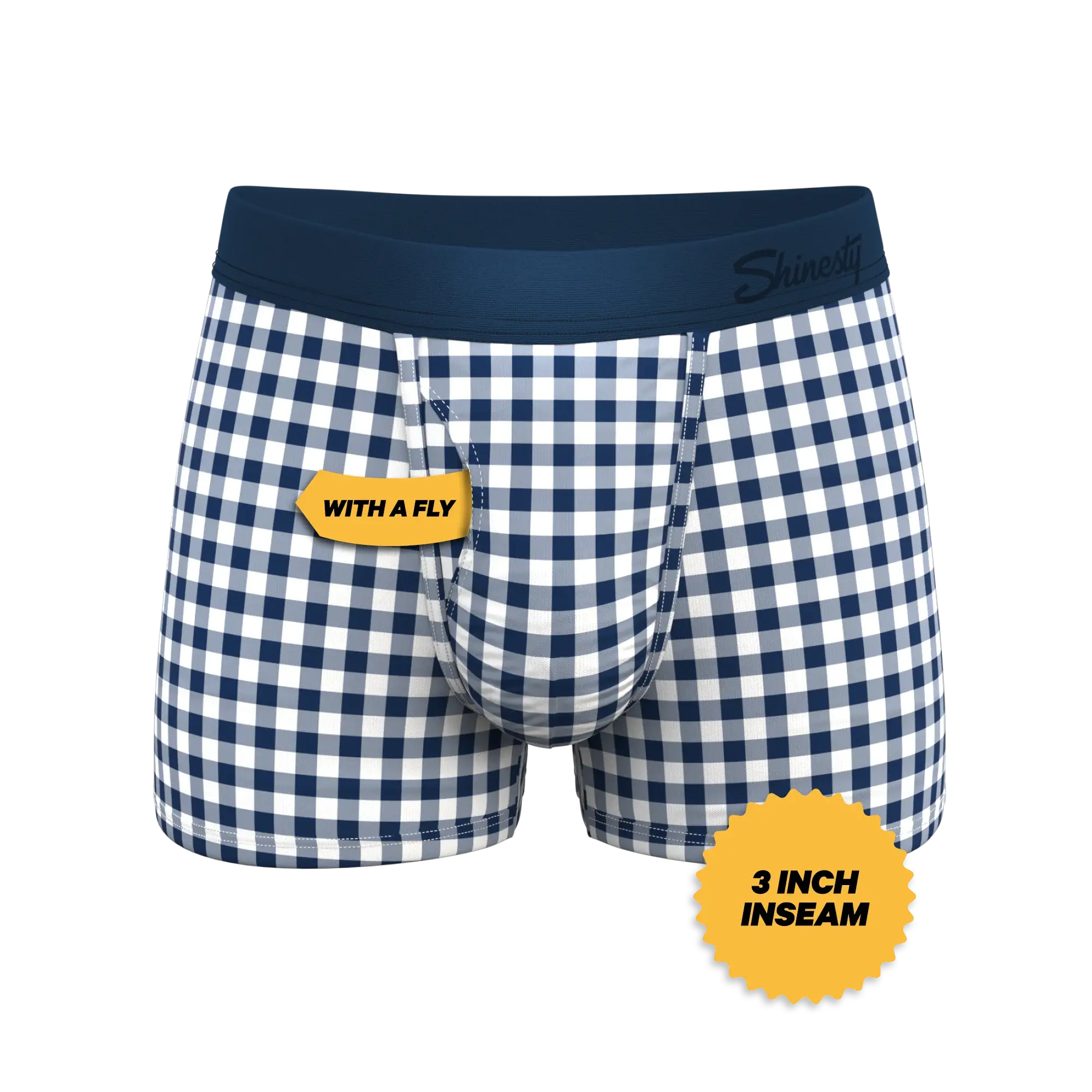 The Mad For Plaid | Navy Gingham Ball Hammock® Pouch Trunks Underwear - Shinesty - Flyclothing LLC