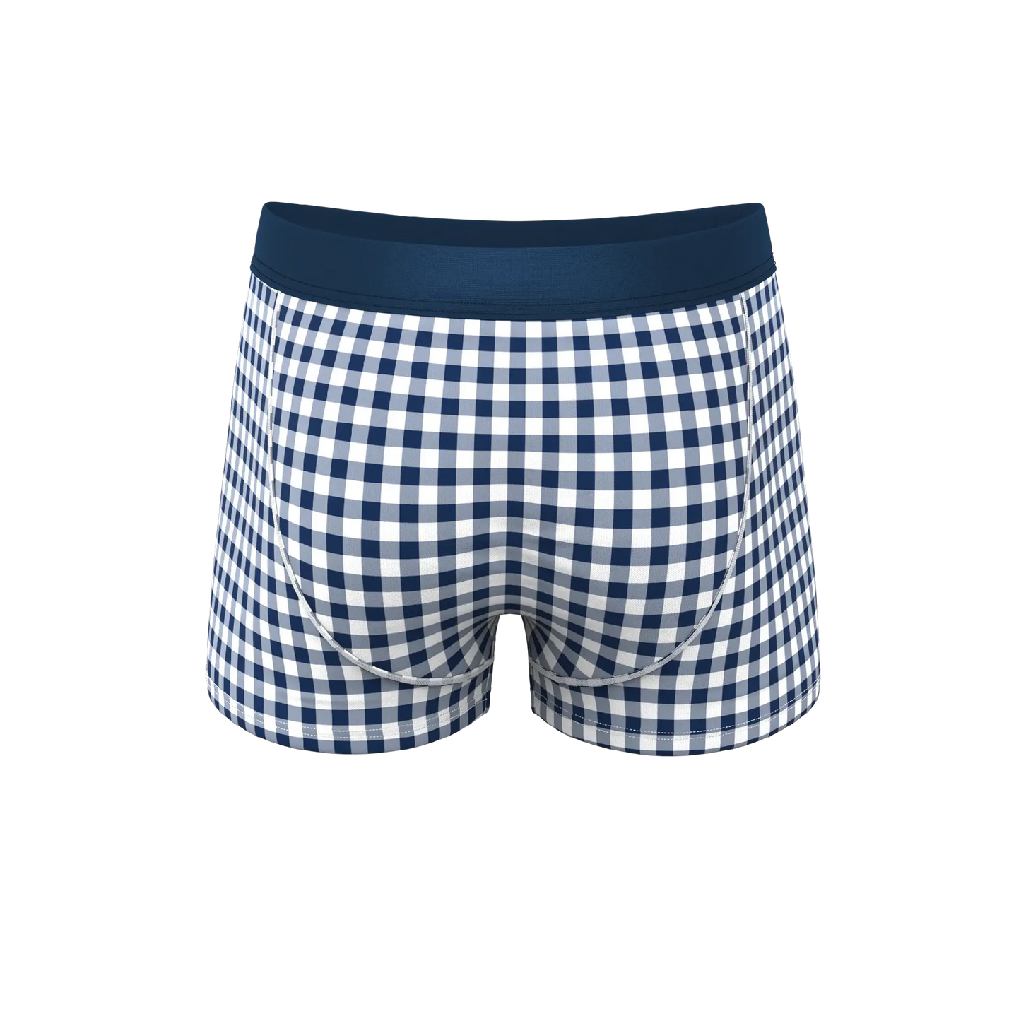 The Mad For Plaid | Navy Gingham Ball Hammock® Pouch Trunks Underwear - Shinesty - Flyclothing LLC