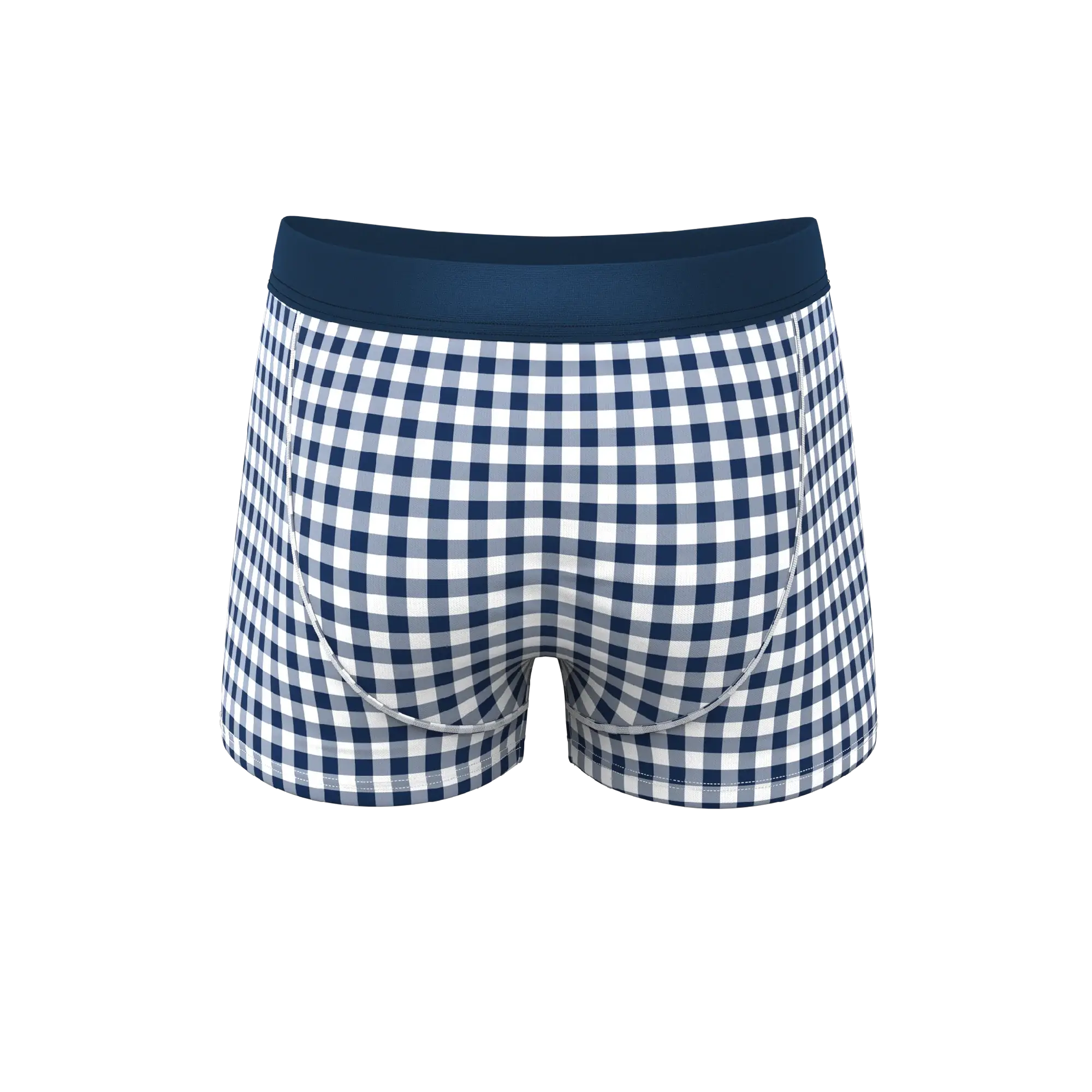 The Mad For Plaid | Navy Gingham Ball Hammock® Pouch Trunks Underwear - Shinesty - Flyclothing LLC