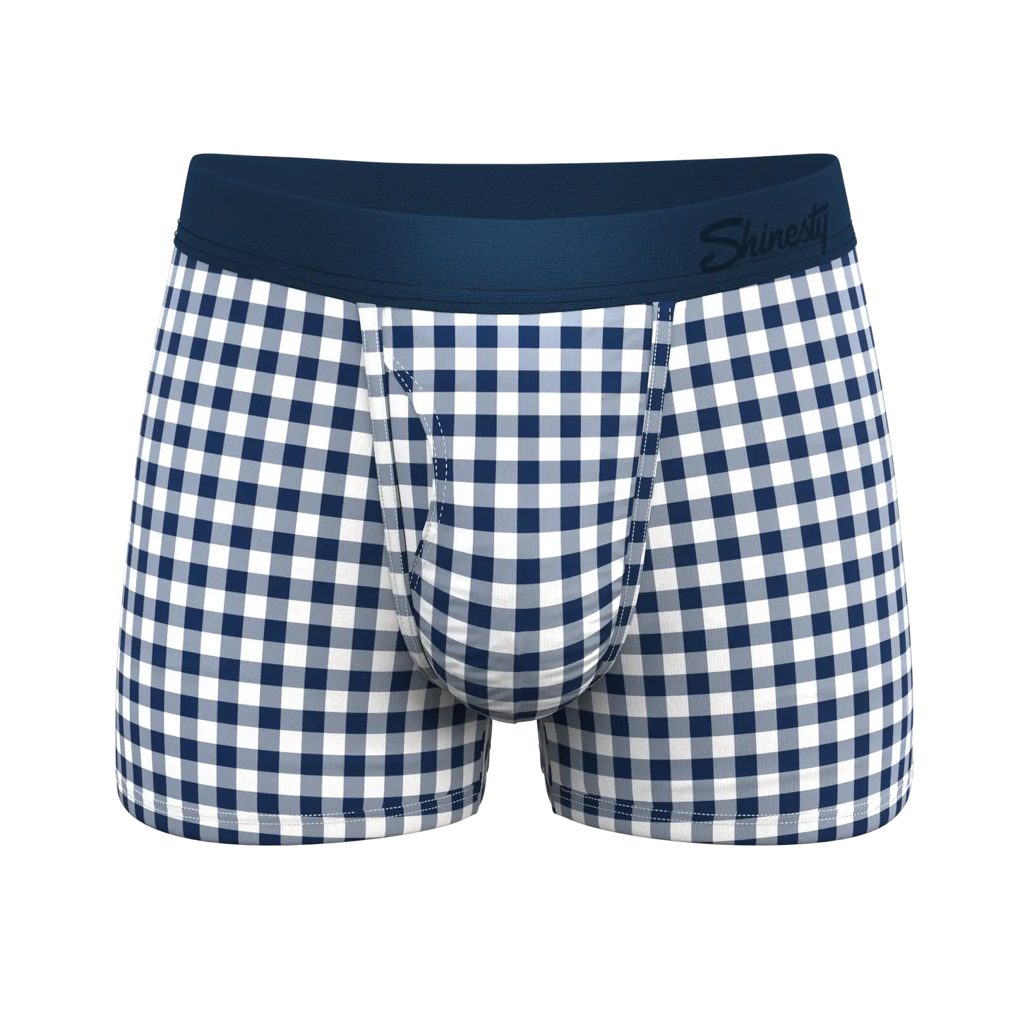 The Mad For Plaid | Navy Gingham Ball Hammock® Pouch Trunks Underwear - Shinesty - Flyclothing LLC