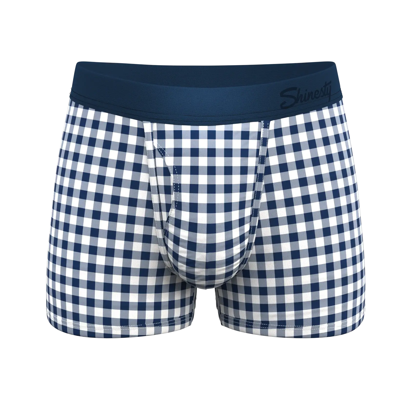 The Mad For Plaid | Navy Gingham Ball Hammock® Pouch Trunks Underwear - Shinesty - Flyclothing LLC