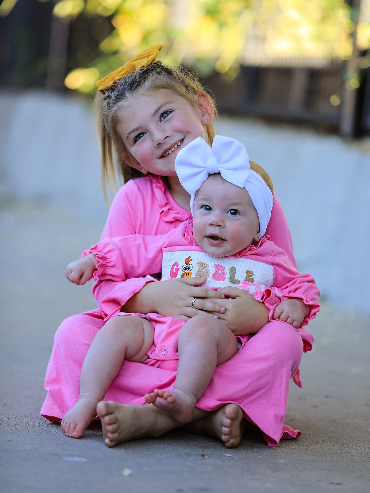 Fall Thanksgiving& Halloween "GOBBLE" Smock Embroidery Baby Girl Romper - Rylee Faith Designs - Flyclothing LLC