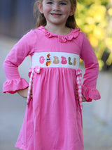 Fall Thanksgiving& Halloween "GOBBLE" Smock Embroidery Baby Girl Dress - Rylee Faith Designs - Flyclothing LLC