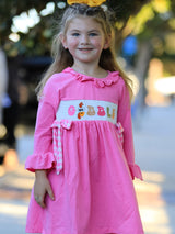 Fall Thanksgiving& Halloween "GOBBLE" Smock Embroidery Baby Girl Dress - Rylee Faith Designs - Flyclothing LLC