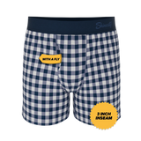The Mad for Plaid | Navy Gingham Boxers - Shinesty - Flyclothing LLC