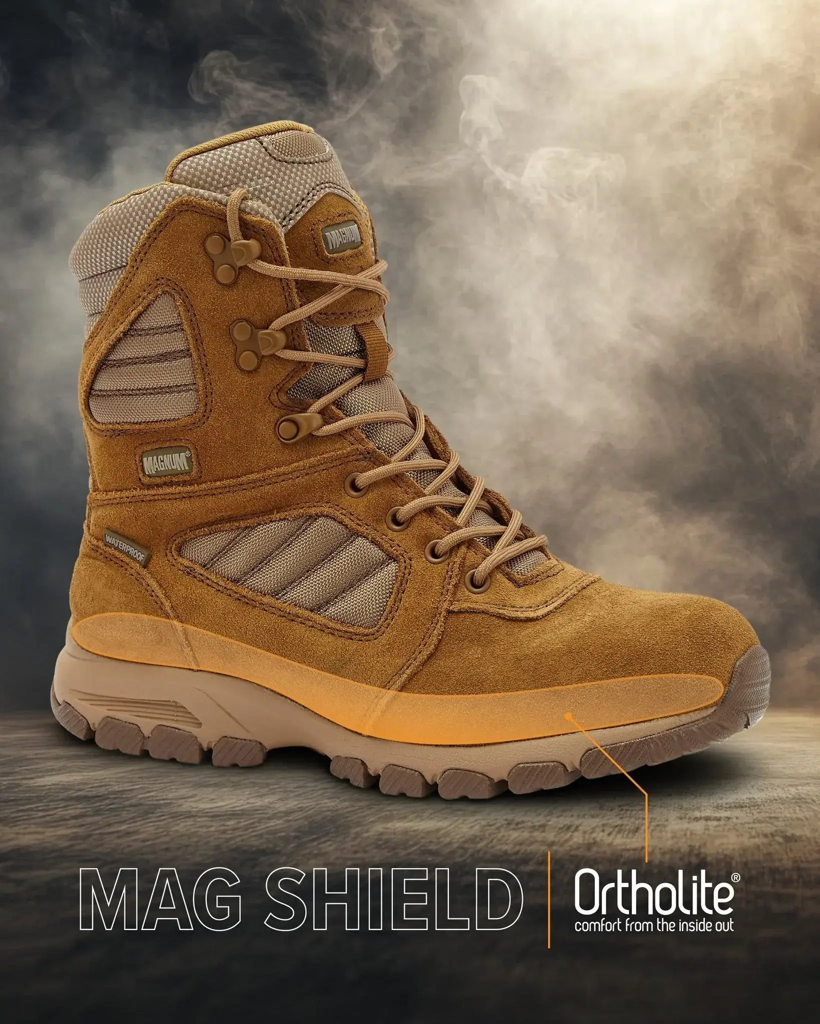 MAG SHIELD Suede Leather 8" Work Boot SZ WP - Magnum Boots - Flyclothing LLC