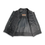Diamond – Lowcut Men’s Motorcycle Leather Vest - Unik Just for Bikers - Flyclothing LLC