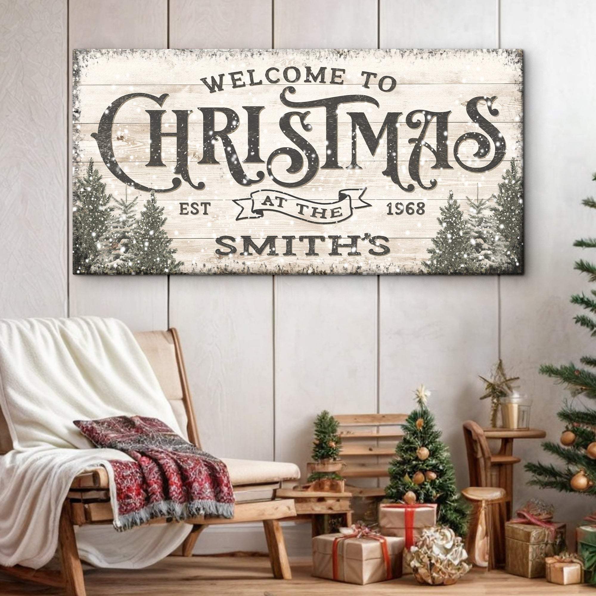 Family Welcome To Christmas Sign III - Tailored Canvases - Flyclothing LLC