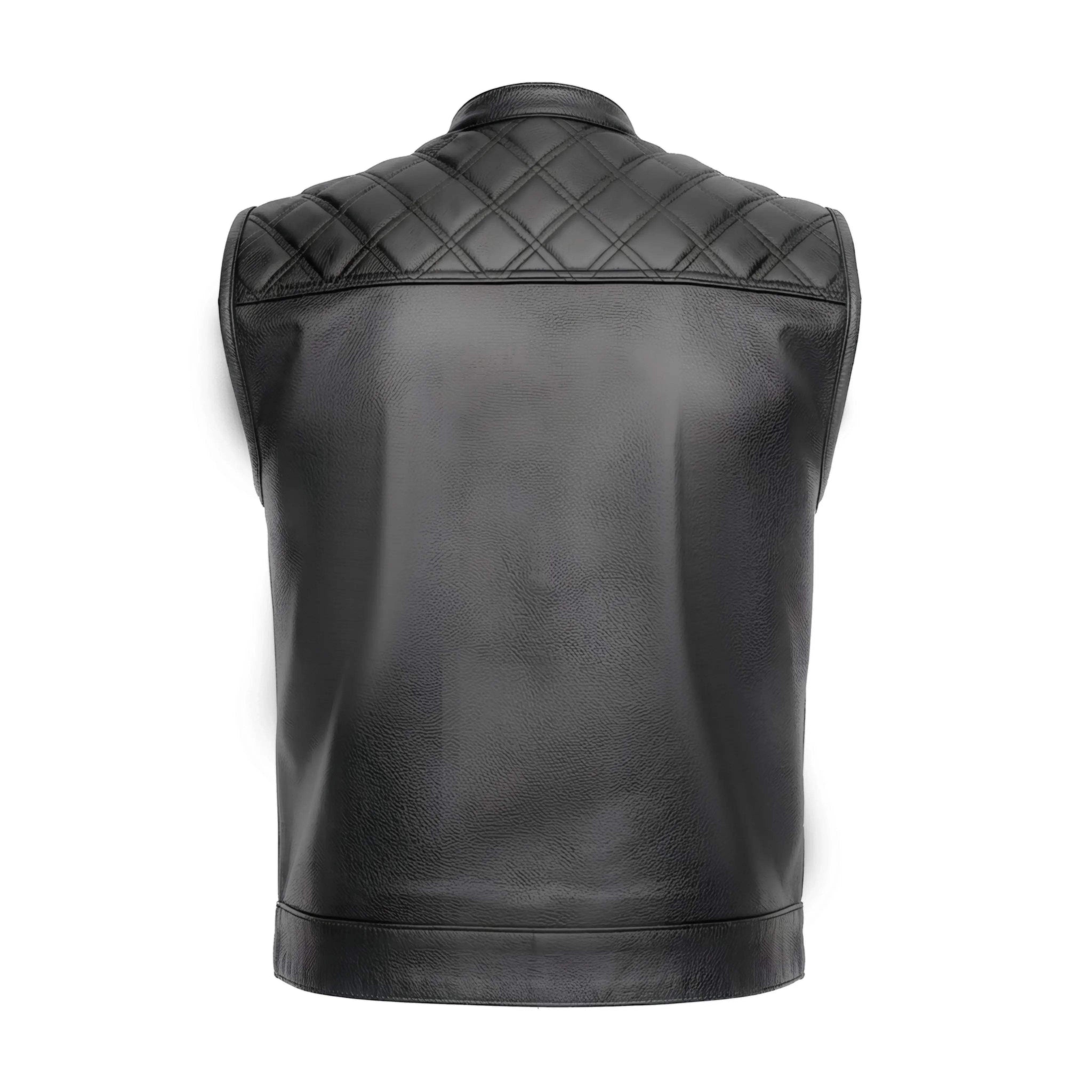 Diamond – Lowcut Men’s Motorcycle Leather Vest - Unik Just for Bikers - Flyclothing LLC