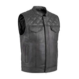 Diamond – Lowcut Men’s Motorcycle Leather Vest - Unik Just for Bikers - Flyclothing LLC