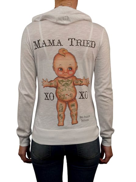 Black Market Art Company Mama Tried Women's Light Weight Zip Hoodie