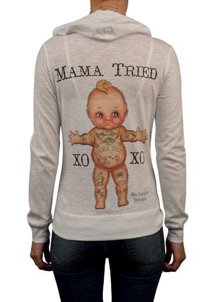 Black Market Art Company Mama Tried Women's Light Weight Zip Hoodie - Black Market Art Company - Flyclothing LLC