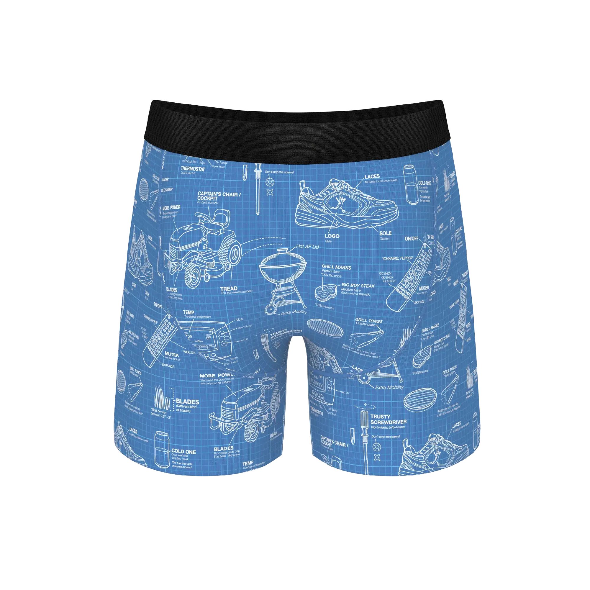 The Man With A Plan | Blueprint Ball Hammock® Pouch Underwear With Fly - Shinesty - Flyclothing LLC