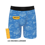 The Man With A Plan | Blueprint Long Leg Ball Hammock® Pouch Underwear With Fly - Shinesty - Flyclothing LLC