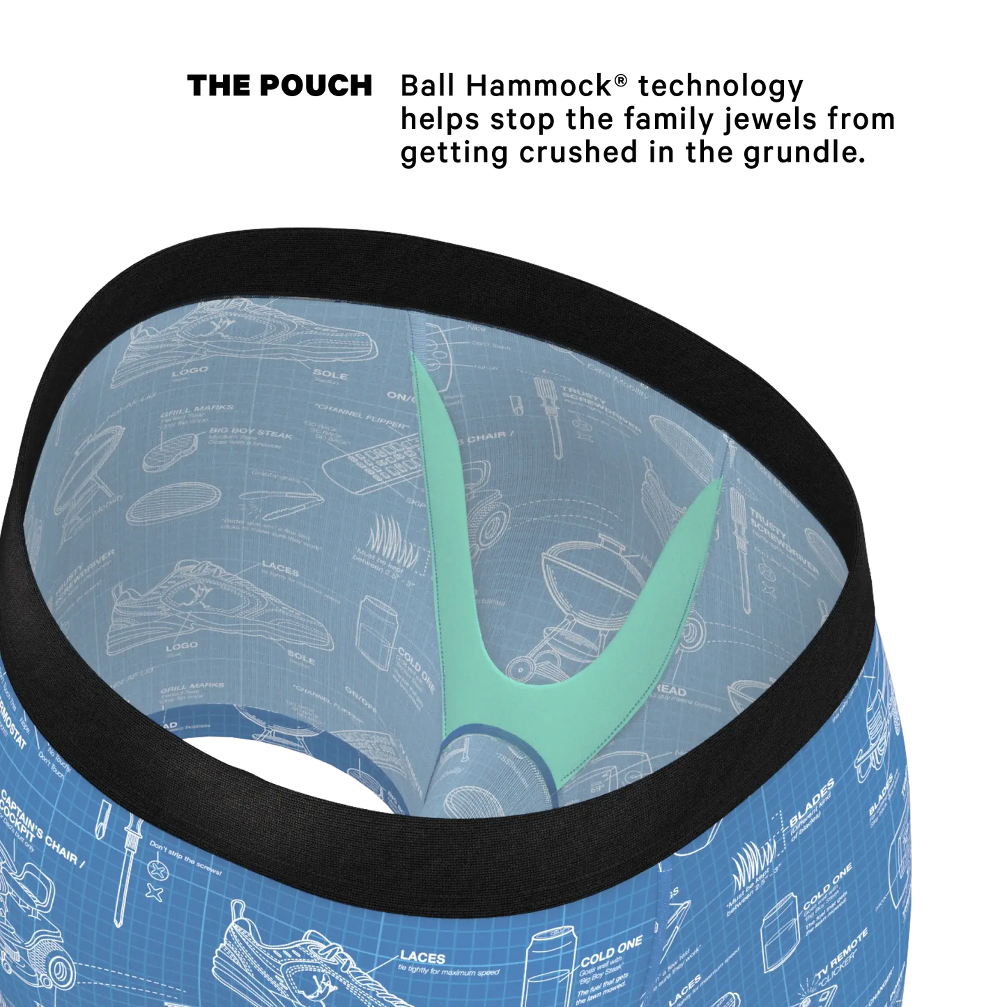 The Man With A Plan | Blueprint Ball Hammock® Pouch Underwear - Shinesty - Flyclothing LLC