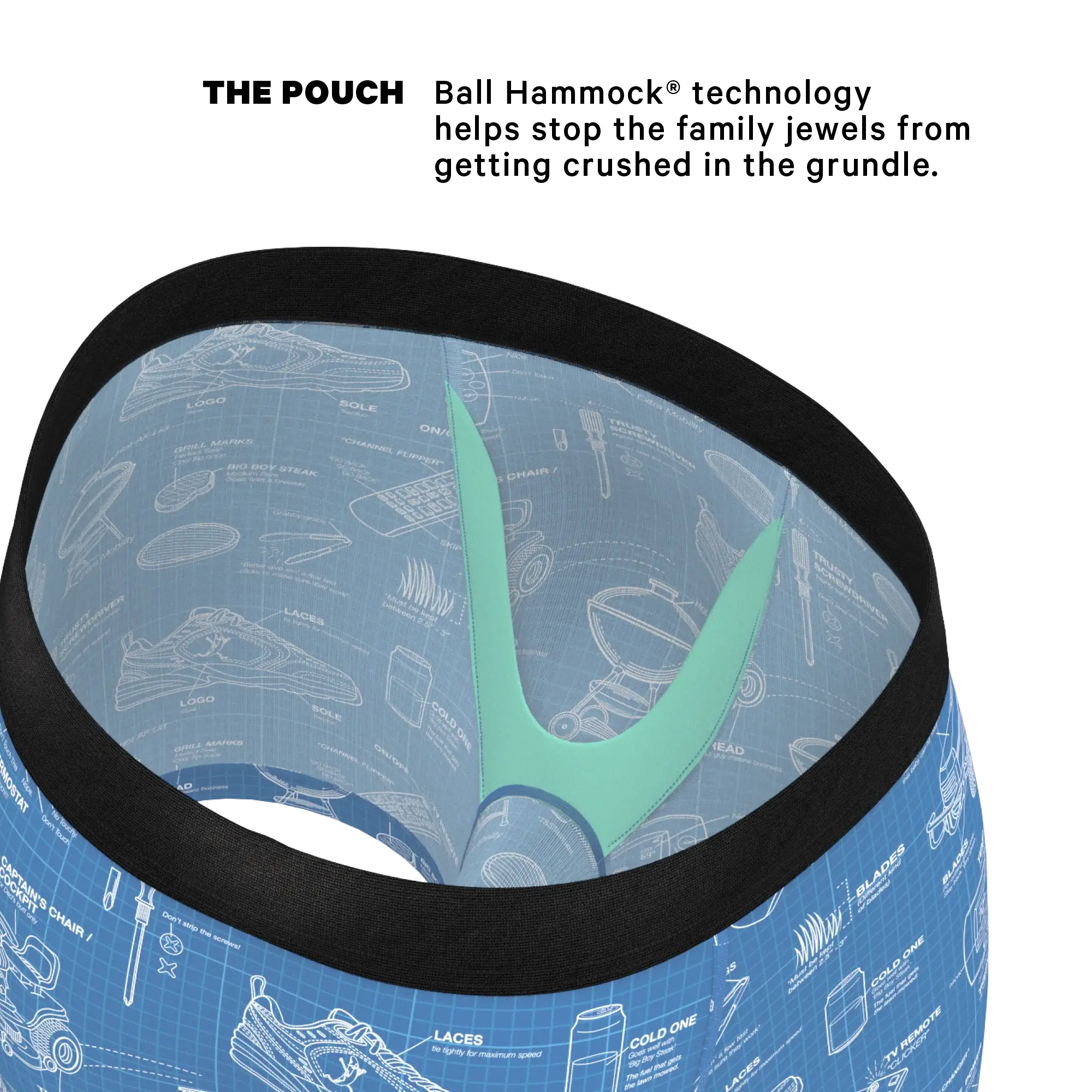 The Man With A Plan | Blueprint Ball Hammock® Pouch Underwear - Shinesty - Flyclothing LLC