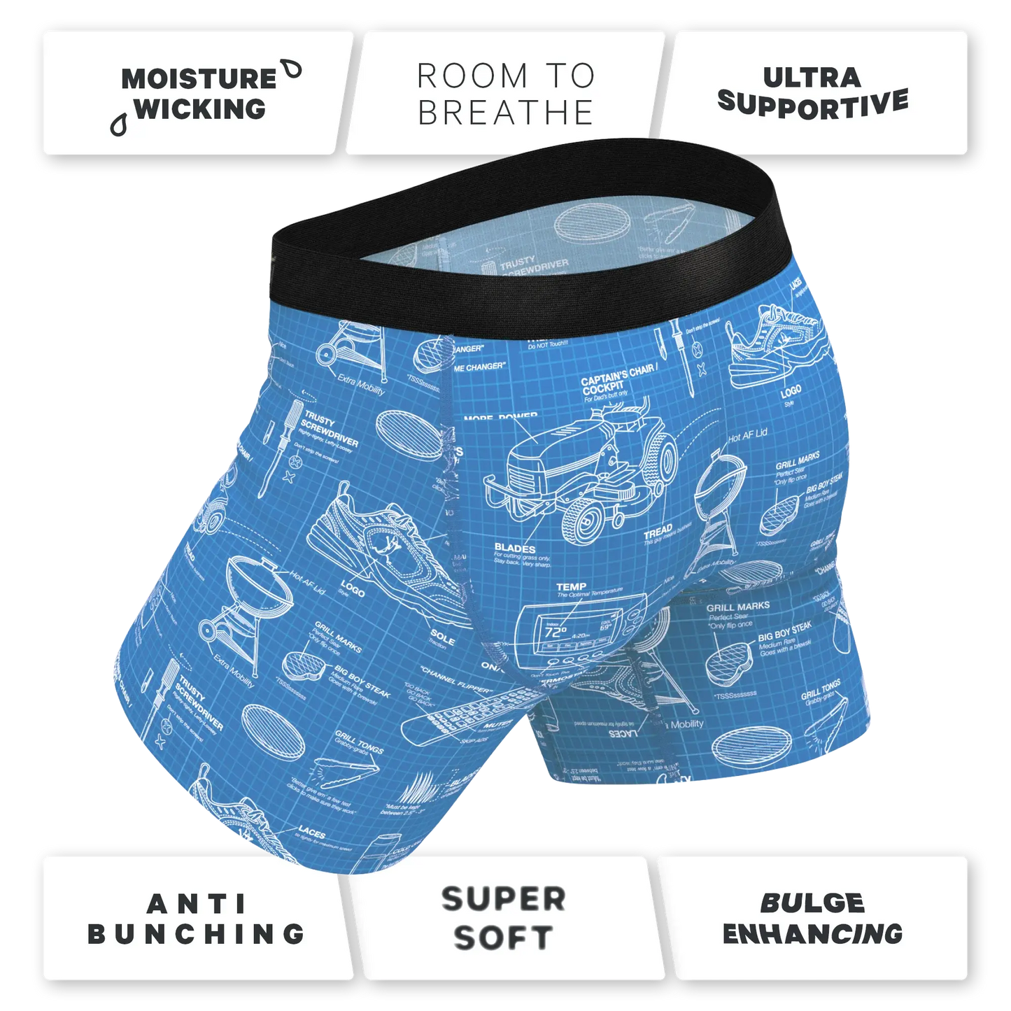 The Man With A Plan | Blueprint Ball Hammock® Pouch Underwear - Shinesty - Flyclothing LLC