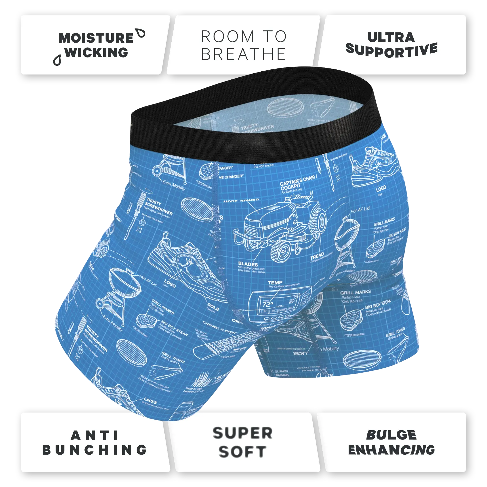 The Man With A Plan | Blueprint Ball Hammock® Pouch Underwear - Shinesty - Flyclothing LLC