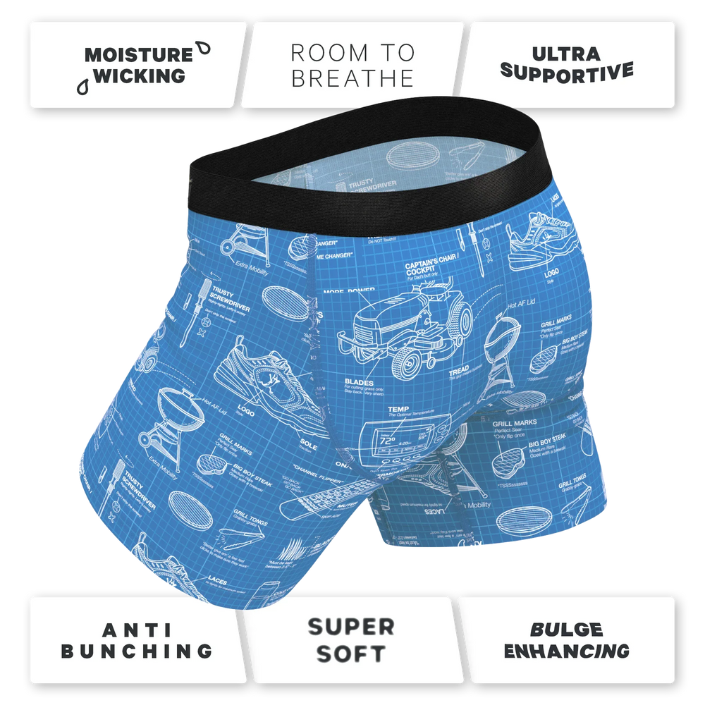 The Man With A Plan | Blueprint Ball Hammock® Pouch Underwear - Shinesty - Flyclothing LLC