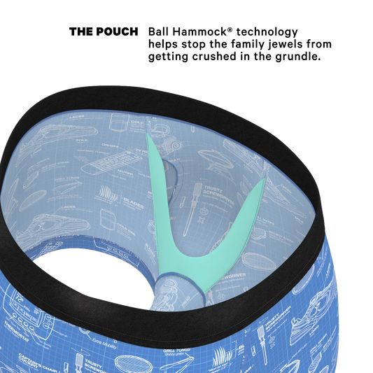 The Man With A Plan | Blueprint Ball Hammock® Pouch Trunks Underwear - Shinesty - Flyclothing LLC