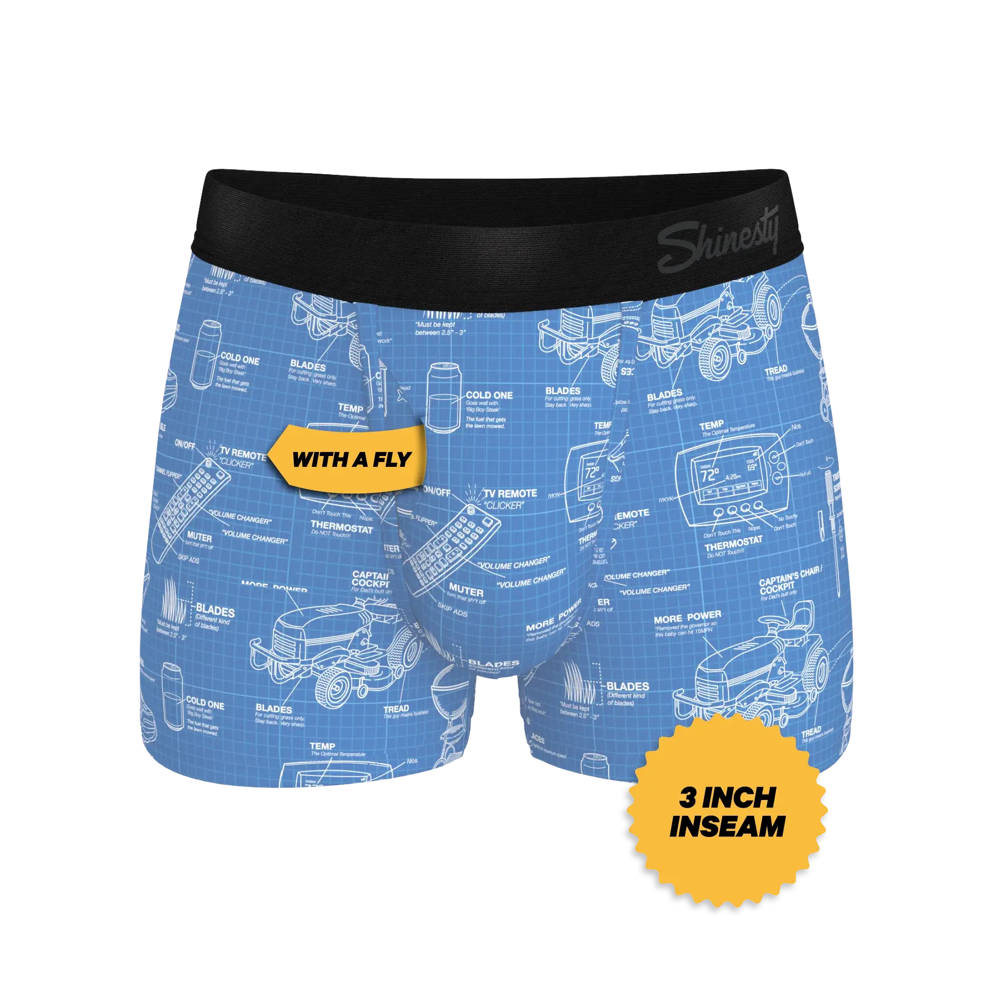 The Man With A Plan | Blueprint Ball Hammock® Pouch Trunks Underwear - Shinesty - Flyclothing LLC