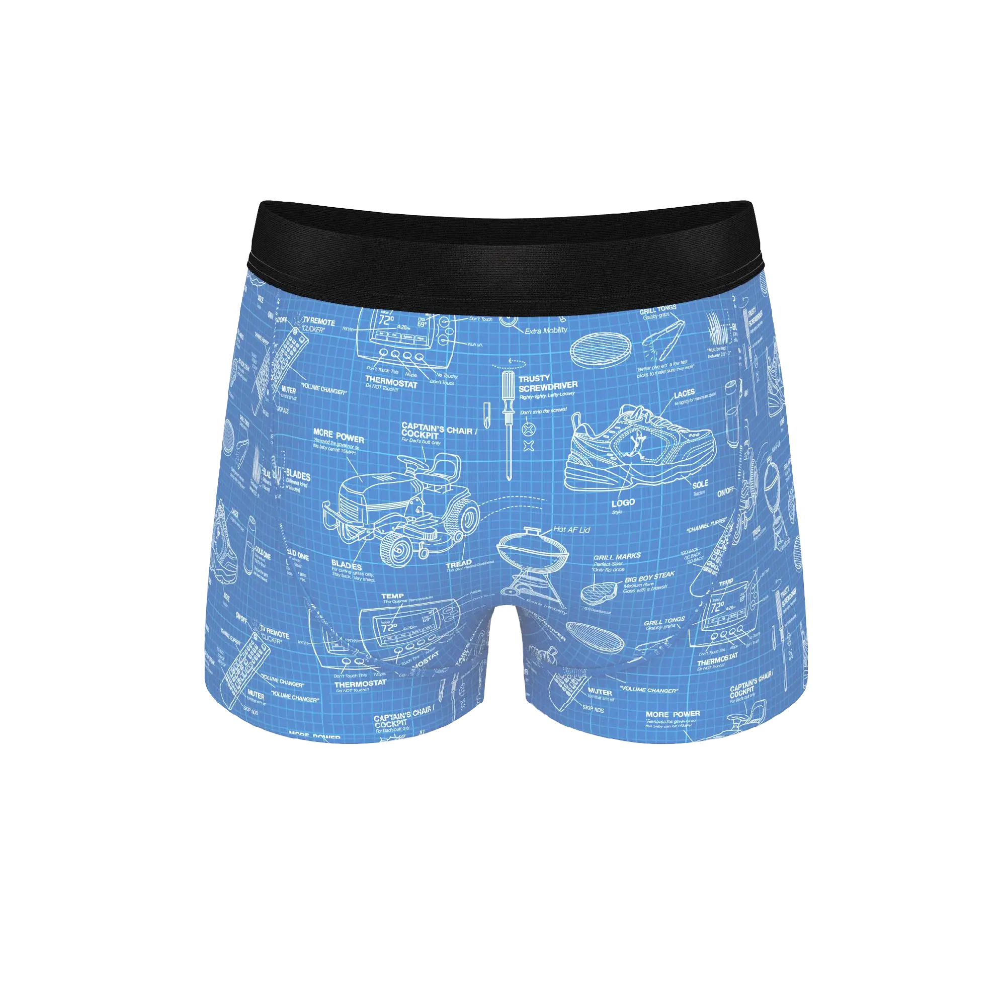 The Man With A Plan | Blueprint Ball Hammock® Pouch Trunks Underwear - Shinesty - Flyclothing LLC