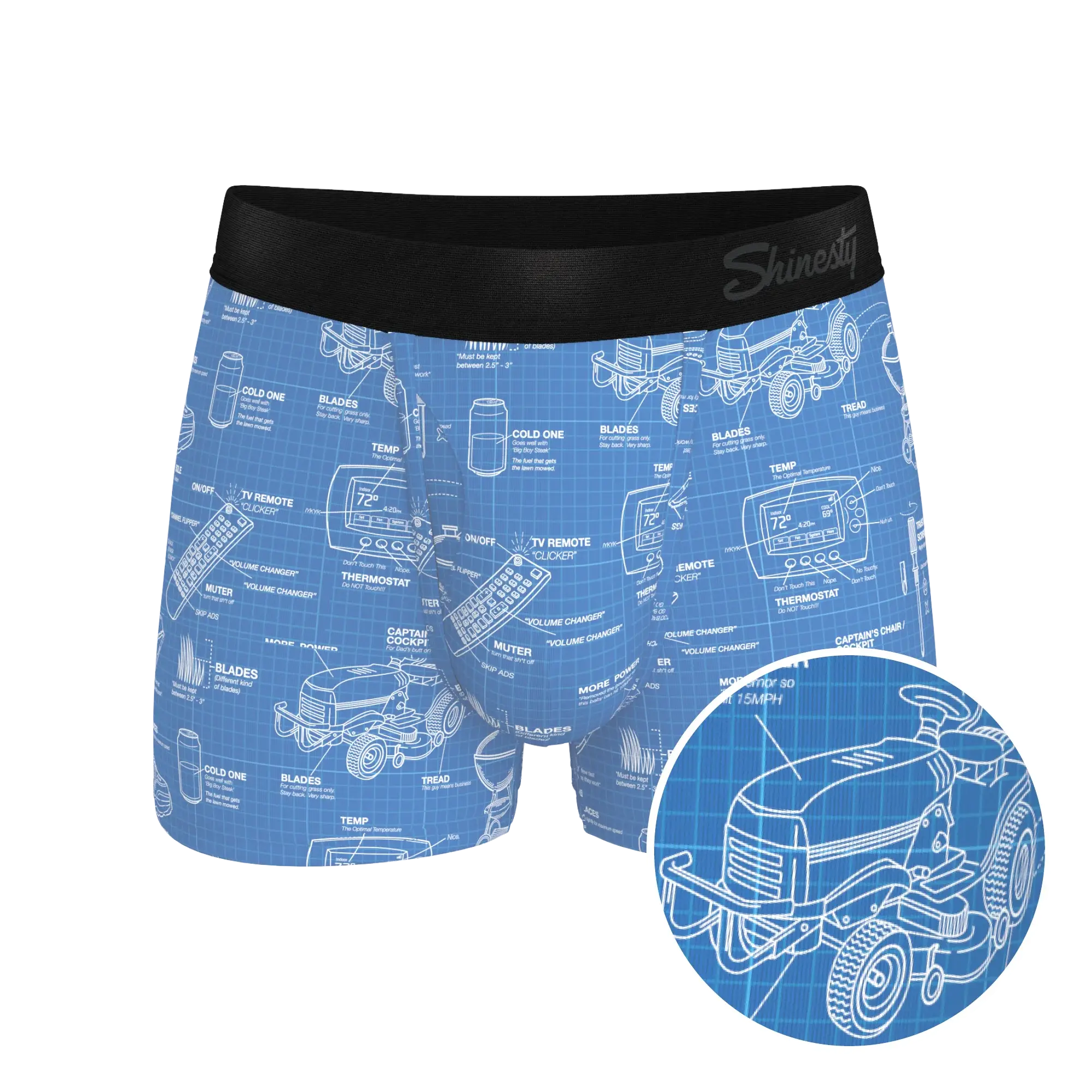 The Man With A Plan | Blueprint Ball Hammock® Pouch Trunks Underwear - Shinesty - Flyclothing LLC