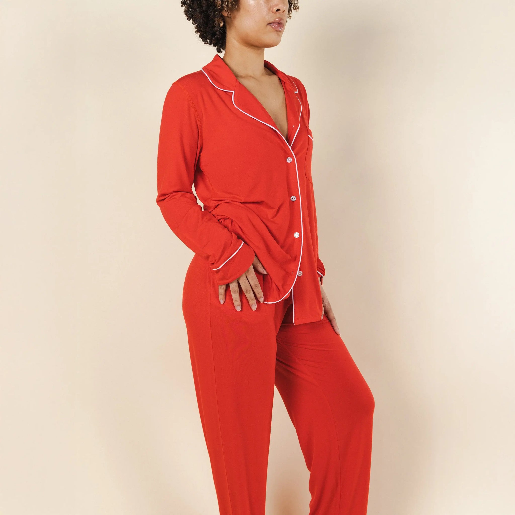 The Maraschino | Flame Scarlet Red SleepDeep™ Women’s Long Sleeve Pajama Set - Shinesty - Flyclothing LLC
