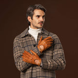 Marcello (brown) – Luxurious Italian peccary driving gloves - Leather Gloves Online - Flyclothing LLC