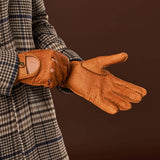 Marcello (brown) – Luxurious Italian peccary driving gloves - Leather Gloves Online - Flyclothing LLC