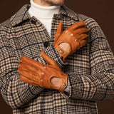 Marcello (brown) – Luxurious Italian peccary driving gloves - Leather Gloves Online - Flyclothing LLC