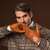 Marcello (brown) – Luxurious Italian peccary driving gloves - Leather Gloves Online - Flyclothing LLC