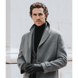 Marco (black) - Italian lambskin leather gloves with white rabbit fur lining - Leather Gloves Online - Flyclothing LLC