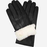 Marco (black) - Italian lambskin leather gloves with white rabbit fur lining - Leather Gloves Online - Flyclothing LLC